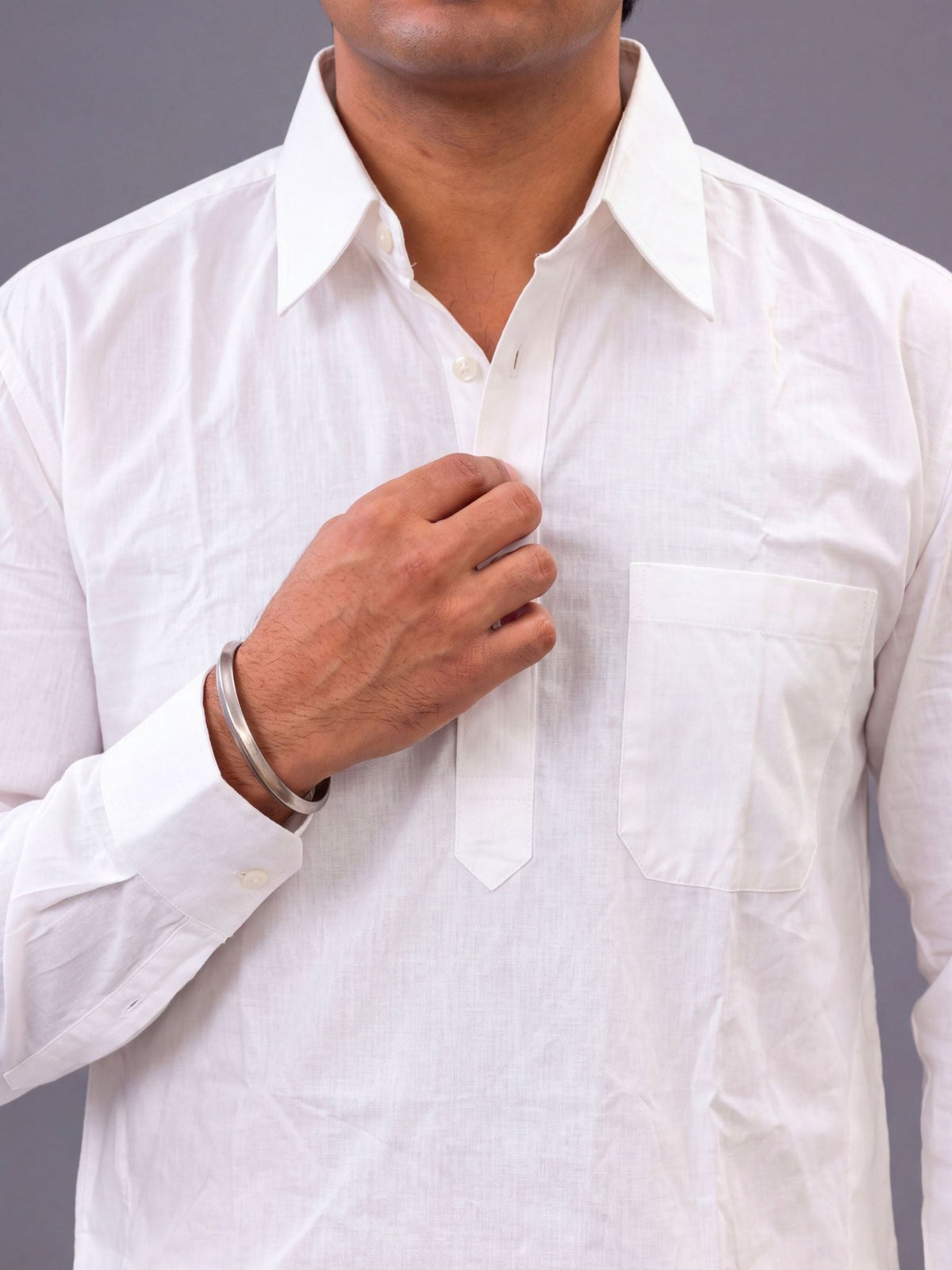 Rajwadi White Kurta Pajama Set - Jaipuri Crown