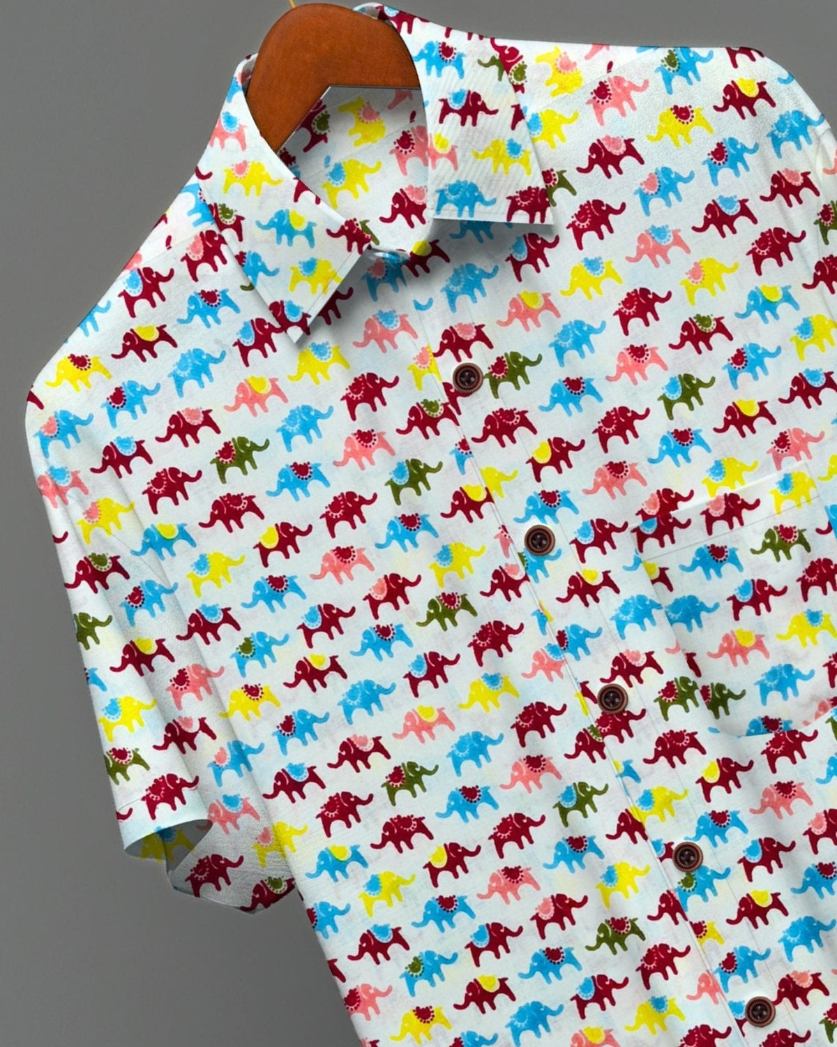 Rangila Haathi – Half Sleeve Cotton Shirt - Jaipuri Crown