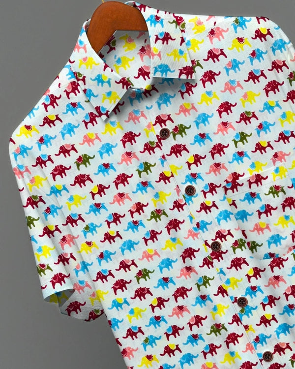 Rangila Haathi – Half Sleeve Cotton Shirt - Jaipuri Crown
