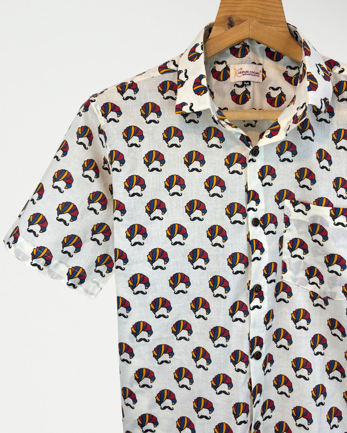 Rangilo Rajasthani – Half Sleeve Cotton Shirt - Jaipuri Crown