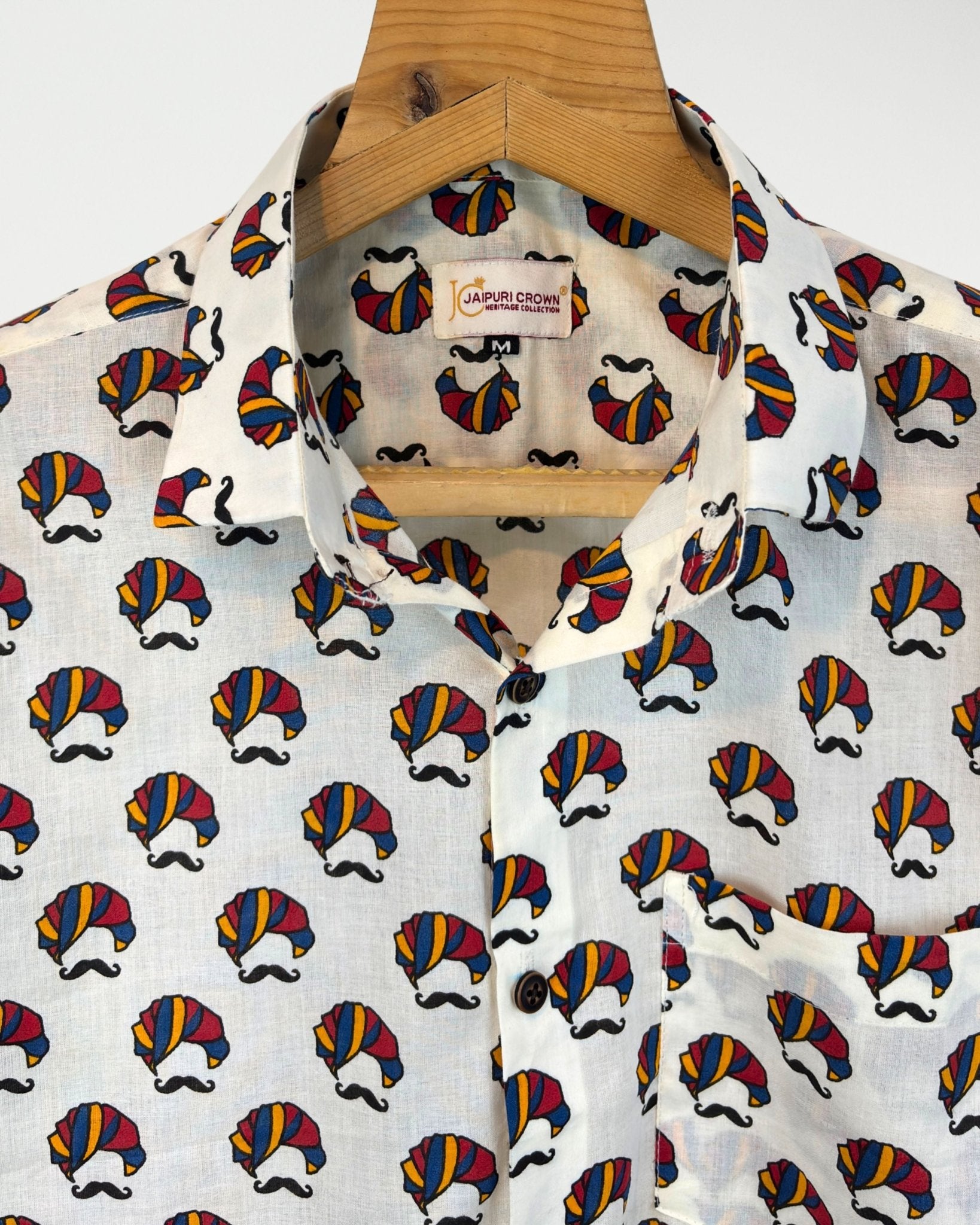 Rangilo Rajasthani – Half Sleeve Cotton Shirt - Jaipuri Crown