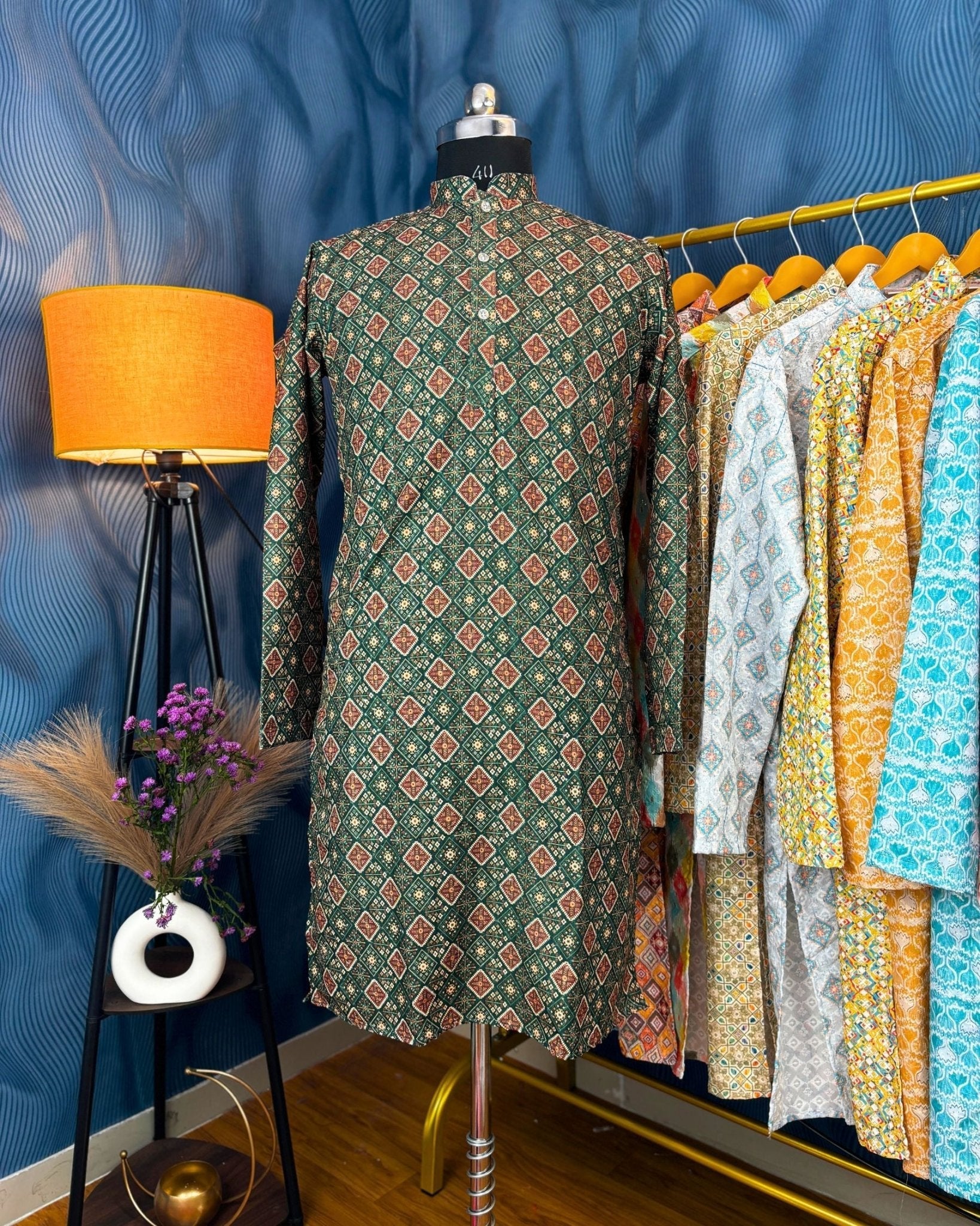 Refined Weave Printed Kurta - Jaipuri Crown