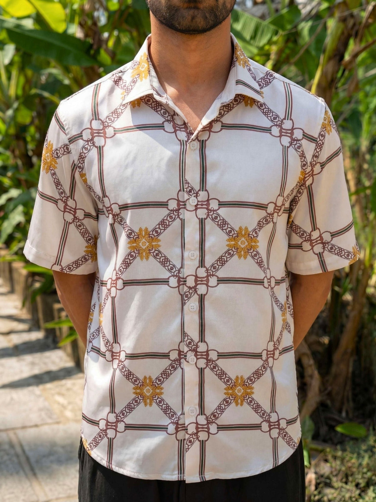 Regal Glitch — Digital Printed Cotton Cambric Shirt | Jaipuri Crown - Jaipuri Crown