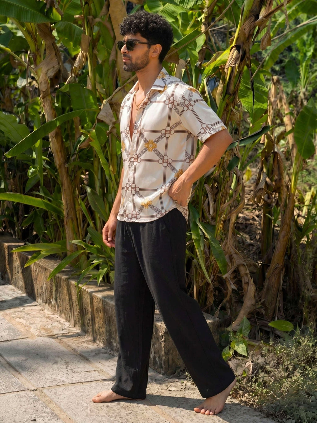 Regal Glitch — Digital Printed Cotton Cambric Shirt | Jaipuri Crown - Jaipuri Crown