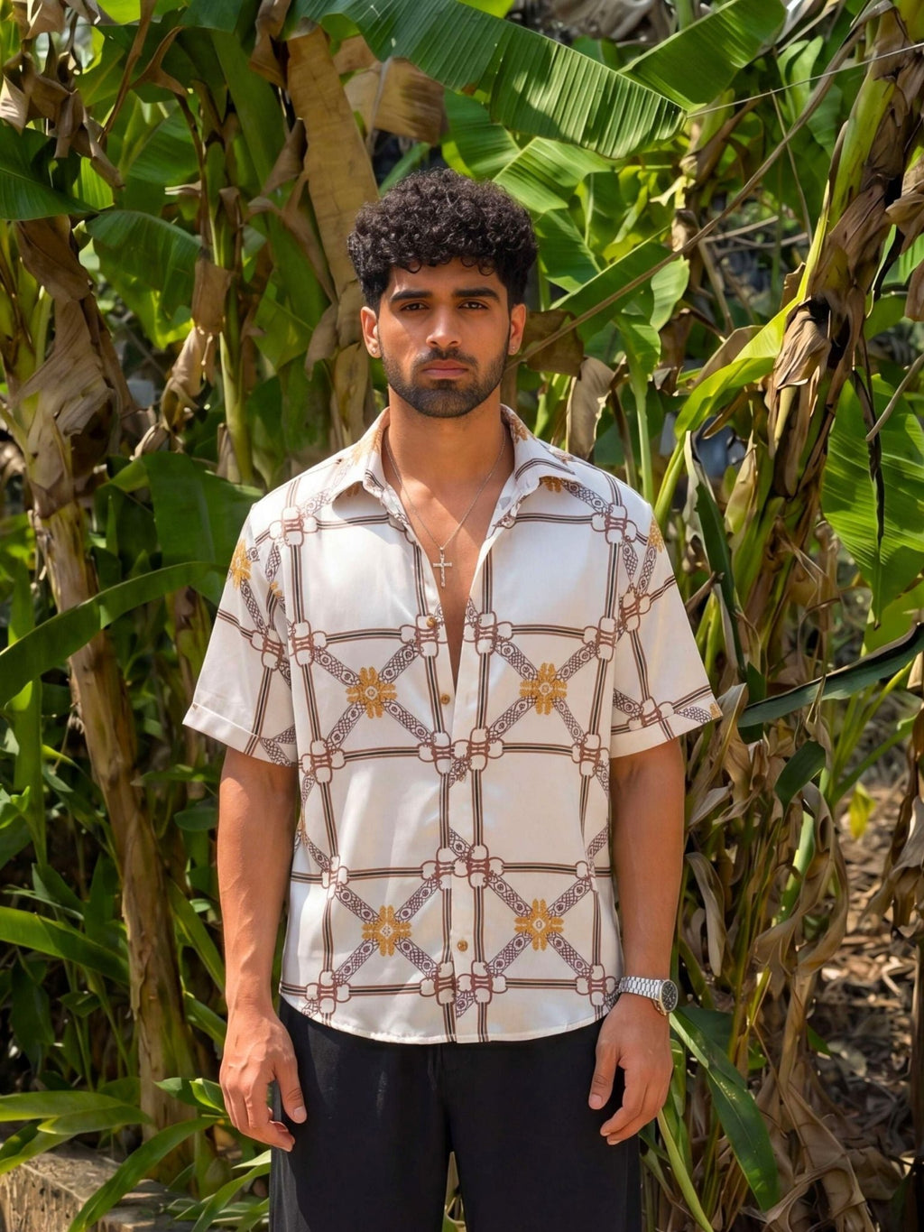 Regal Glitch — Digital Printed Cotton Cambric Shirt | Jaipuri Crown - Jaipuri Crown