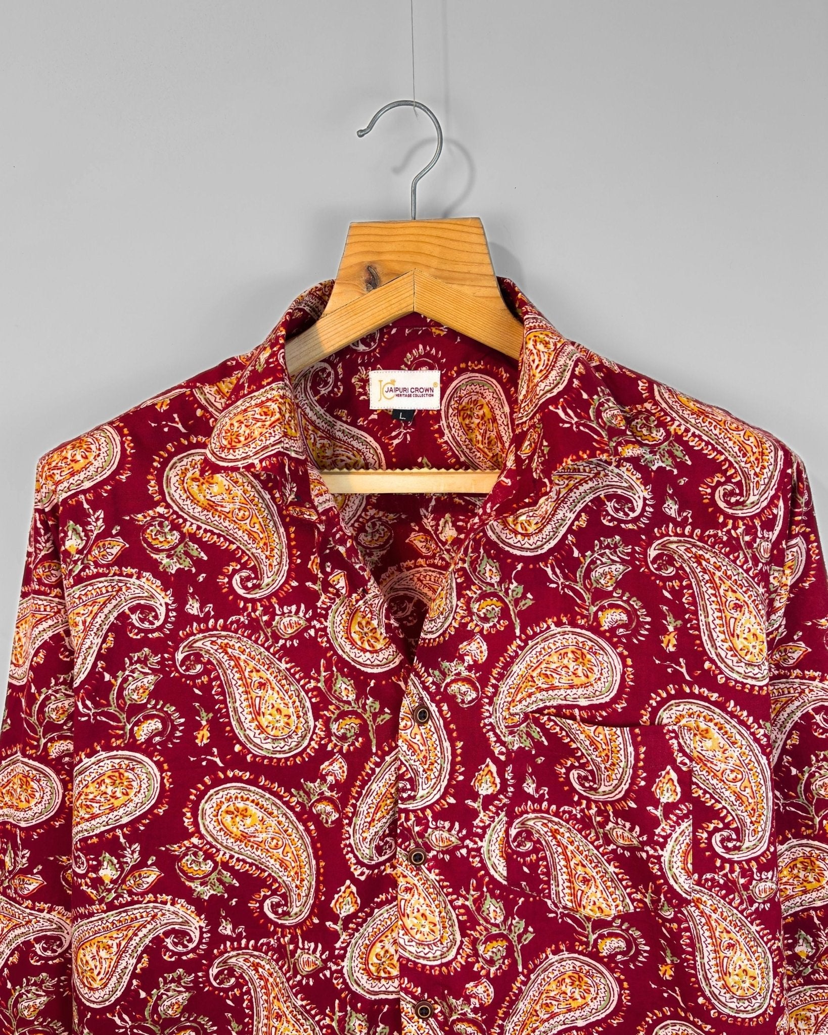 Regal Paisley - Pure Cotton Shirt - Jaipuri Crown