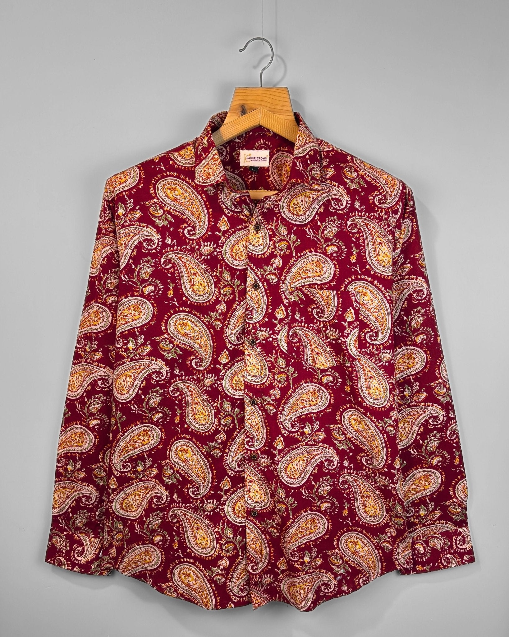 Regal Paisley - Pure Cotton Shirt - Jaipuri Crown