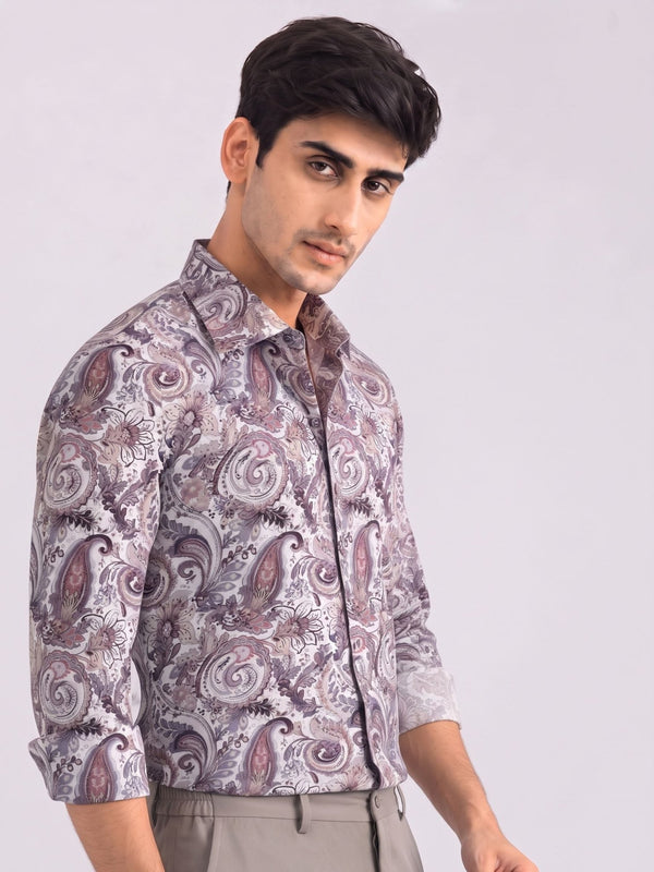 Regal Swirl – Printed Cotton Full Sleeve Shirt - Jaipuri Crown