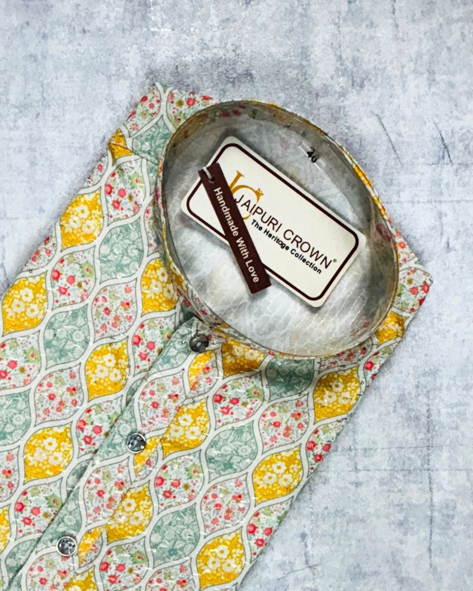 Retro Printed Kurta - Jaipuri Crown