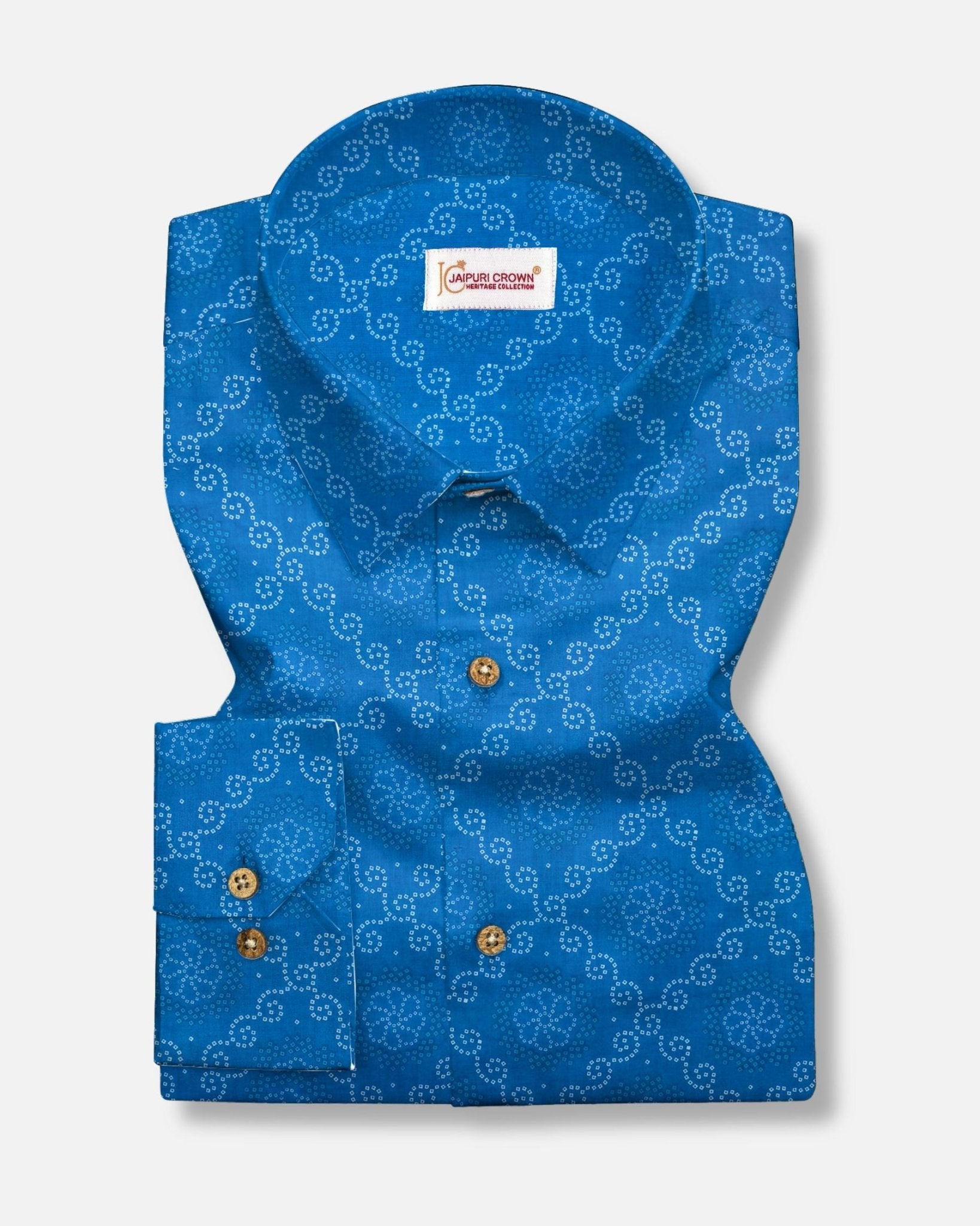 Royal Blue Bandhej - Jaipuri Crown