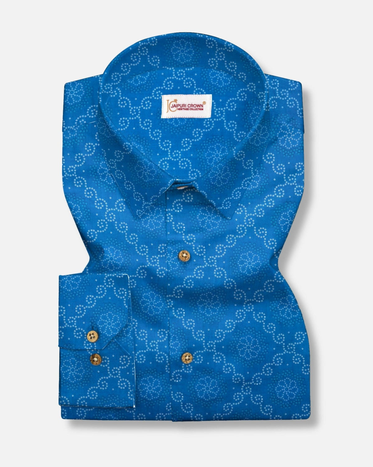 Royal Blue Bandhej - Jaipuri Crown