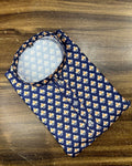 Royal Blue Butti Printed Silk Kurta - Jaipuri Crown