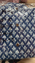 Royal Blue Charm – Printed Cotton Full Sleeve Shirt - Jaipuri Crown