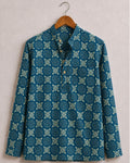 Royal Blue Charm – Printed Cotton Short Kurta - Jaipuri Crown