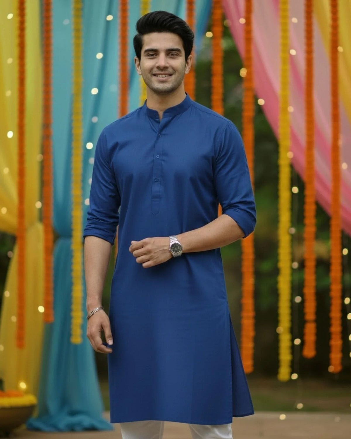 Royal Blue Classic – Solid Full Sleeve Kurta - Jaipuri Crown