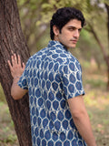 Royal Blue Paisley – Cotton Half Sleeve Shirt - Jaipuri Crown