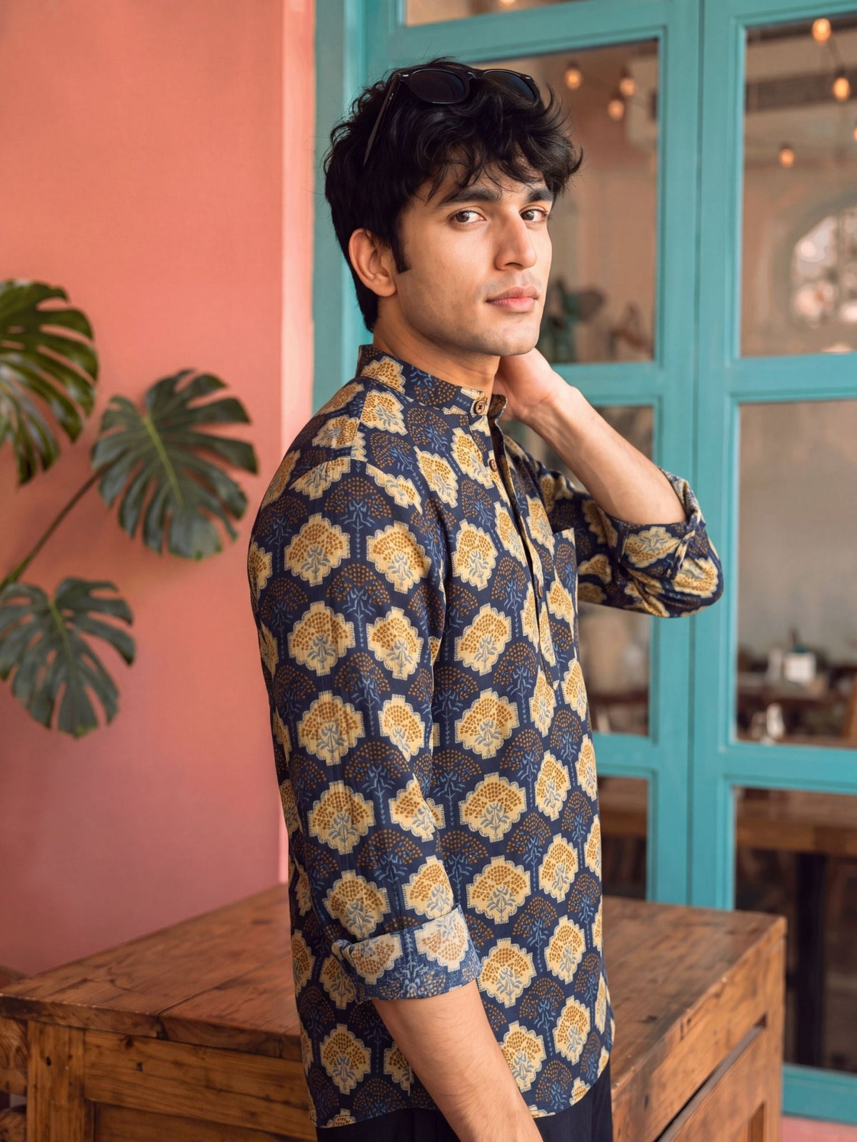 Royal Elegance – Printed Cotton Short Kurta - Jaipuri Crown
