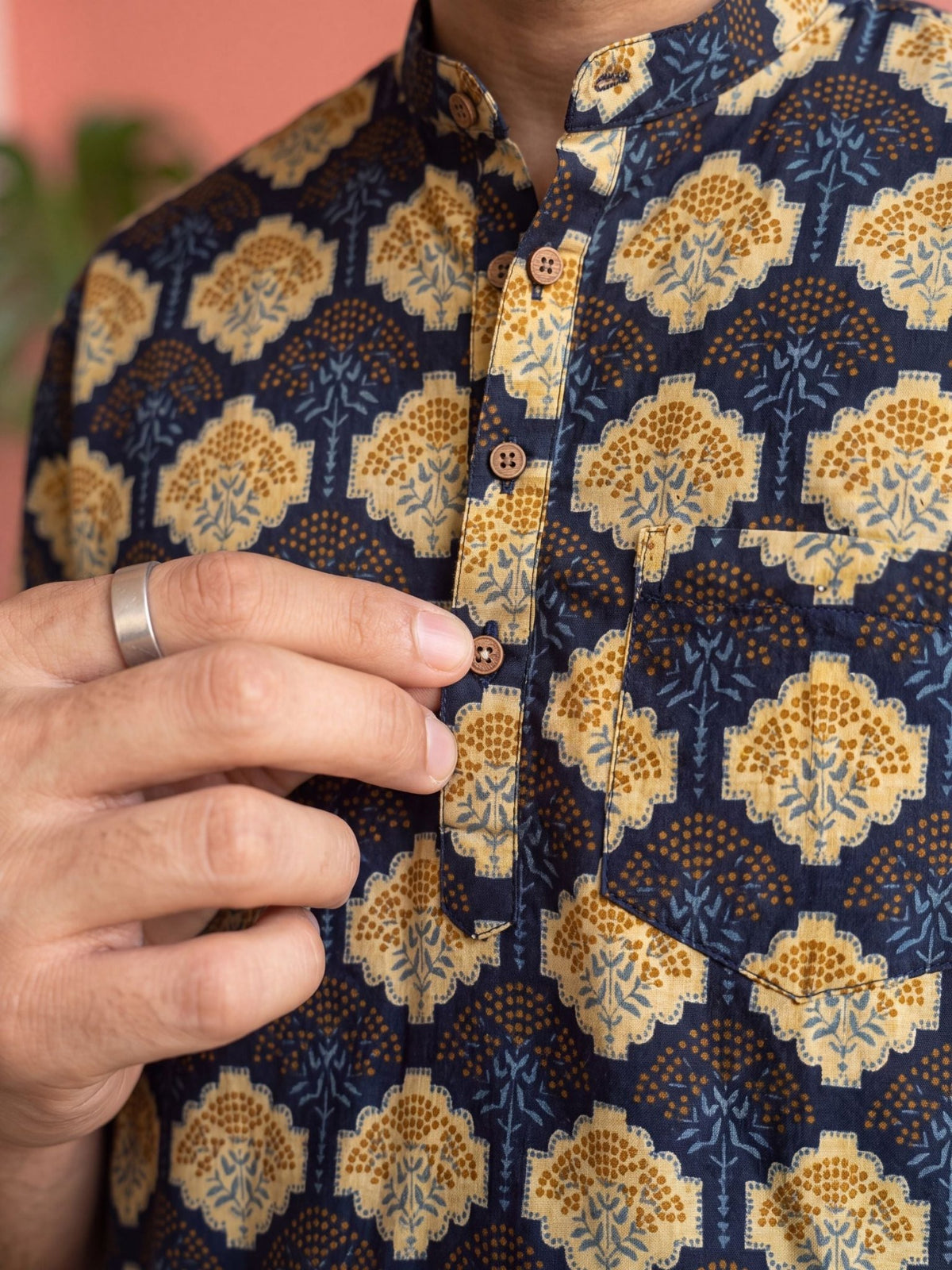 Royal Elegance – Printed Cotton Short Kurta - Jaipuri Crown