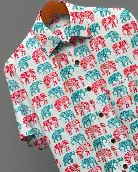 Royal March – Half Sleeve Cotton Shirt - Jaipuri Crown