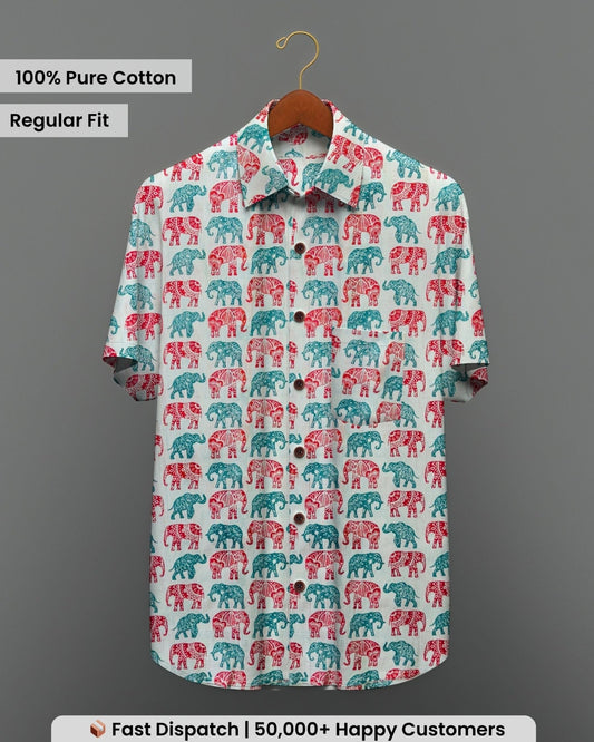Royal March – Half Sleeve Cotton Shirt - Jaipuri Crown