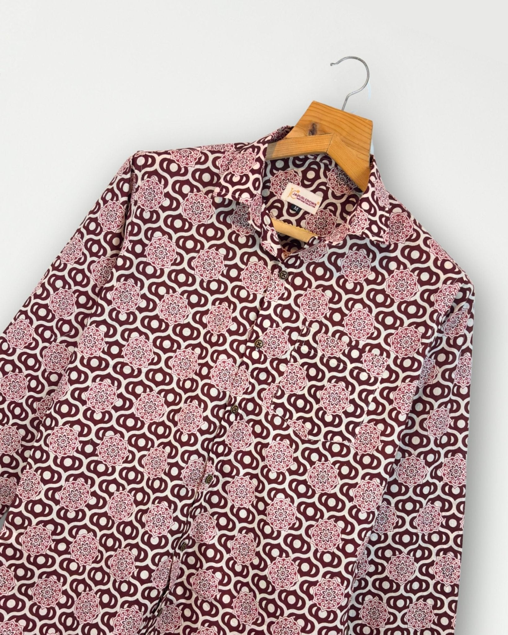 Royal Merlot - Pure Cotton Shirt - Jaipuri Crown