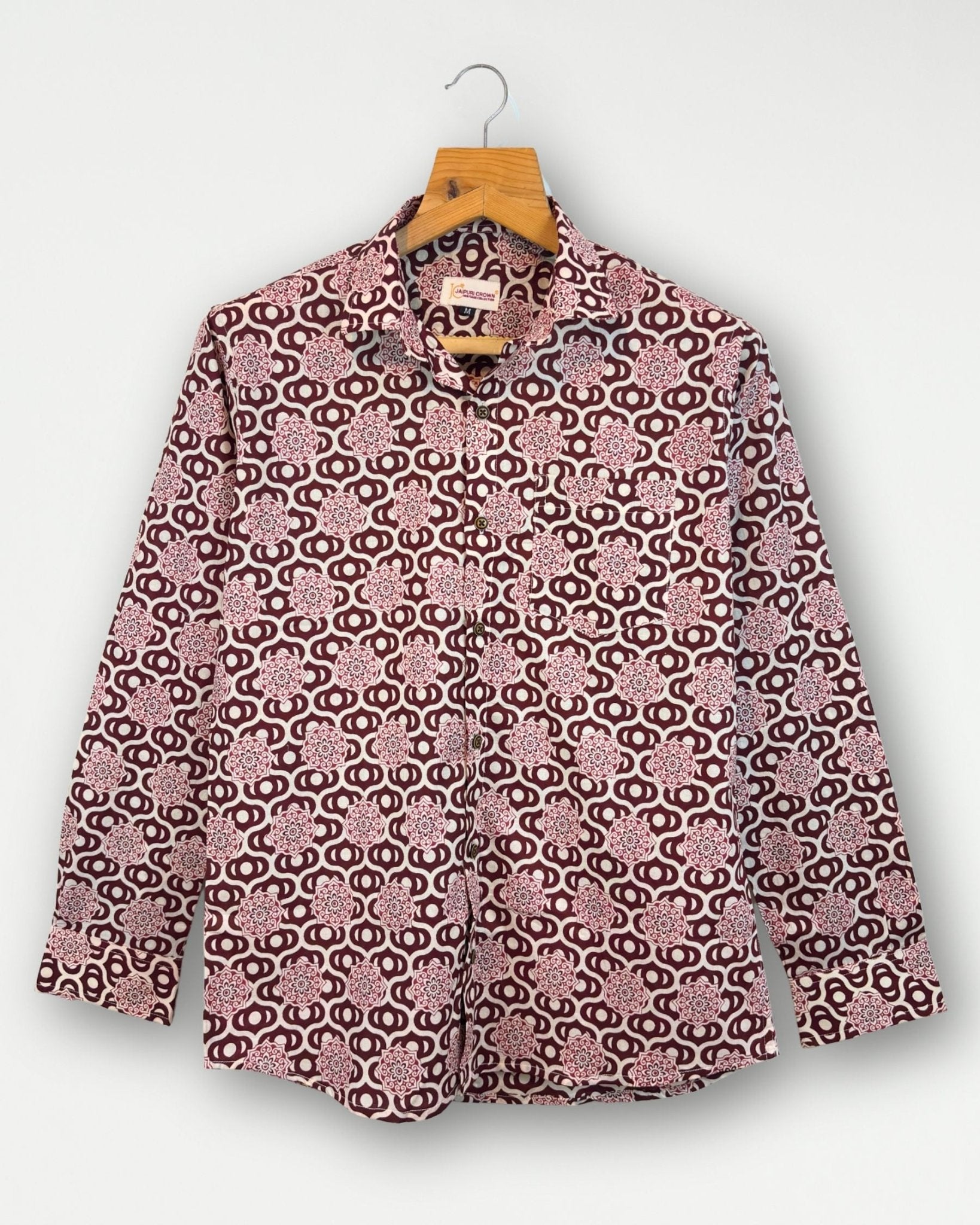 Royal Merlot - Pure Cotton Shirt - Jaipuri Crown