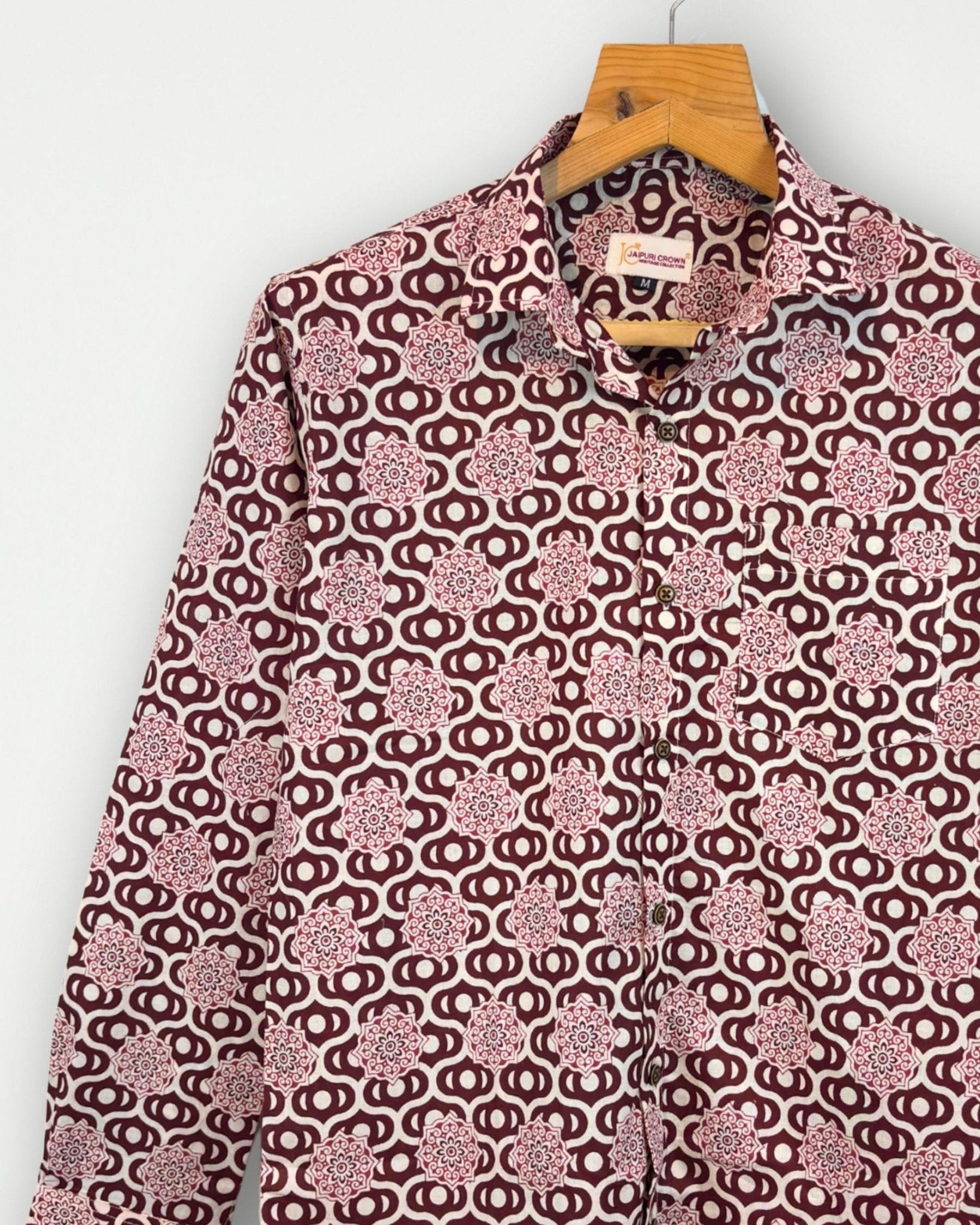 Royal Merlot - Pure Cotton Shirt - Jaipuri Crown
