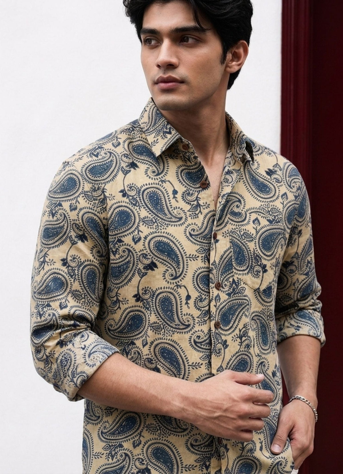 Royal Paisley – Men's Full Sleeve Cotton Shirt - Jaipuri Crown