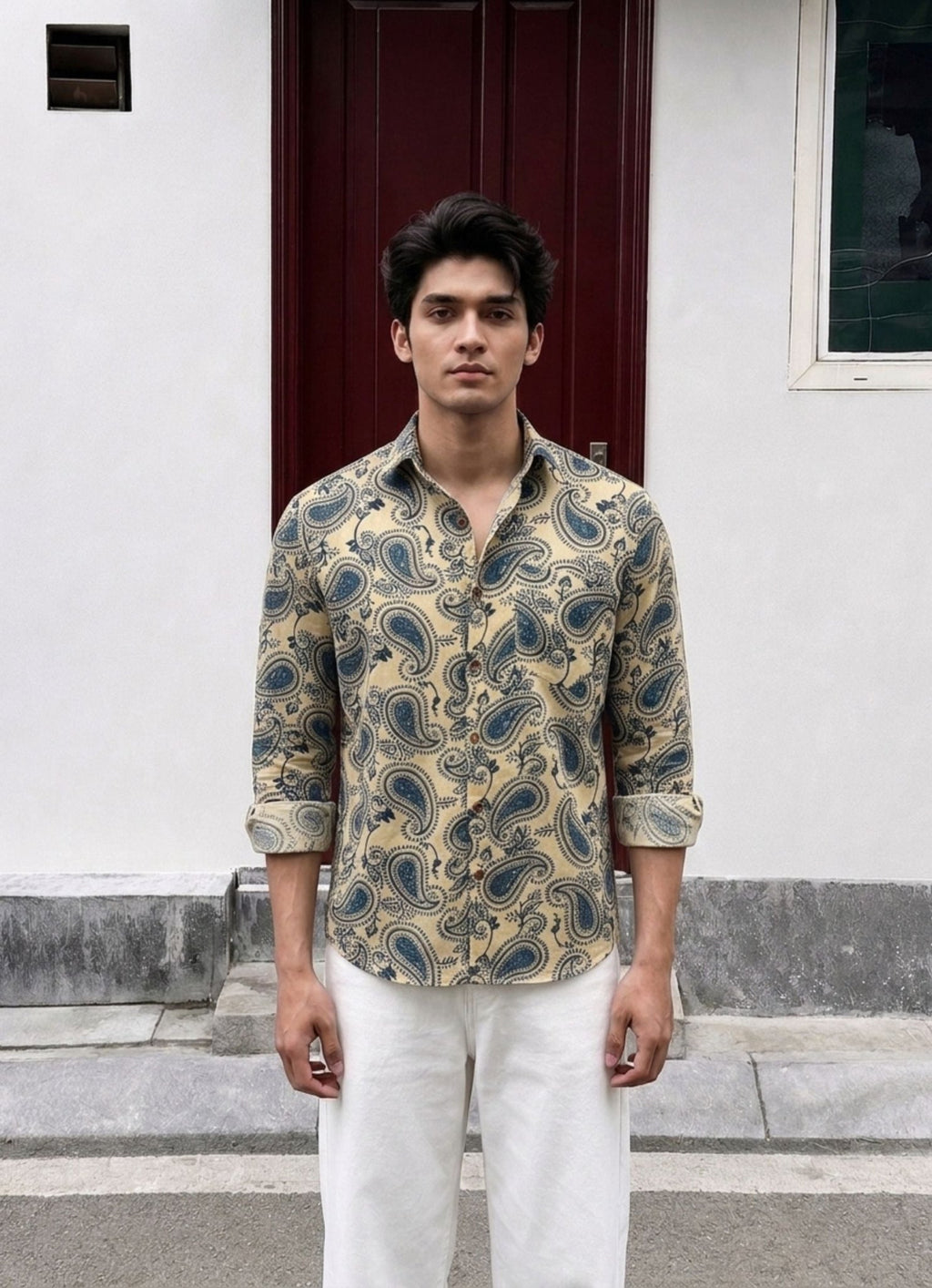 Royal Paisley – Men's Full Sleeve Cotton Shirt - Jaipuri Crown