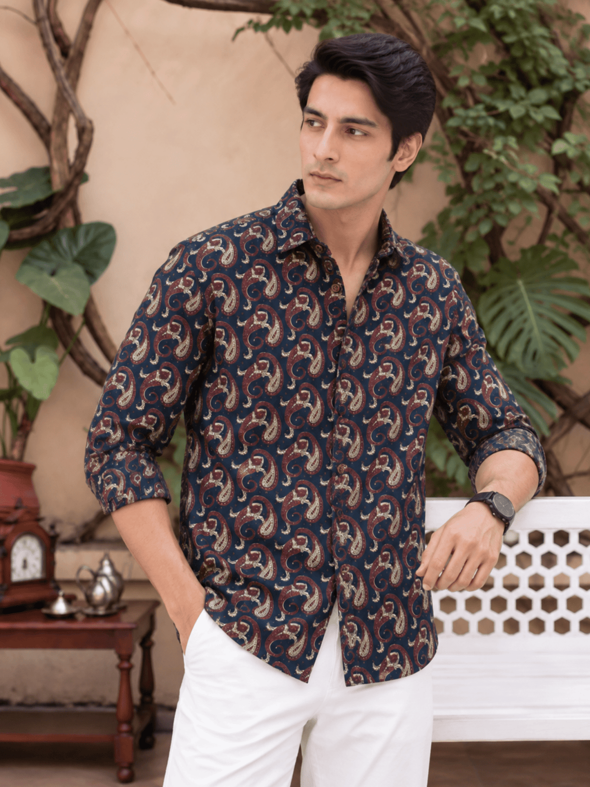 Royal Paisley – Printed Cotton Full Sleeve Shirt - Jaipuri Crown