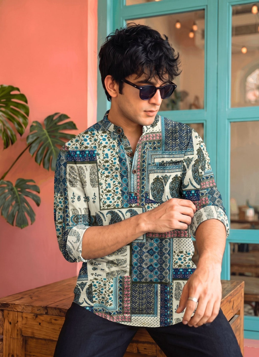 Royal Rajasthan – Printed Cotton Short Kurta - Jaipuri Crown