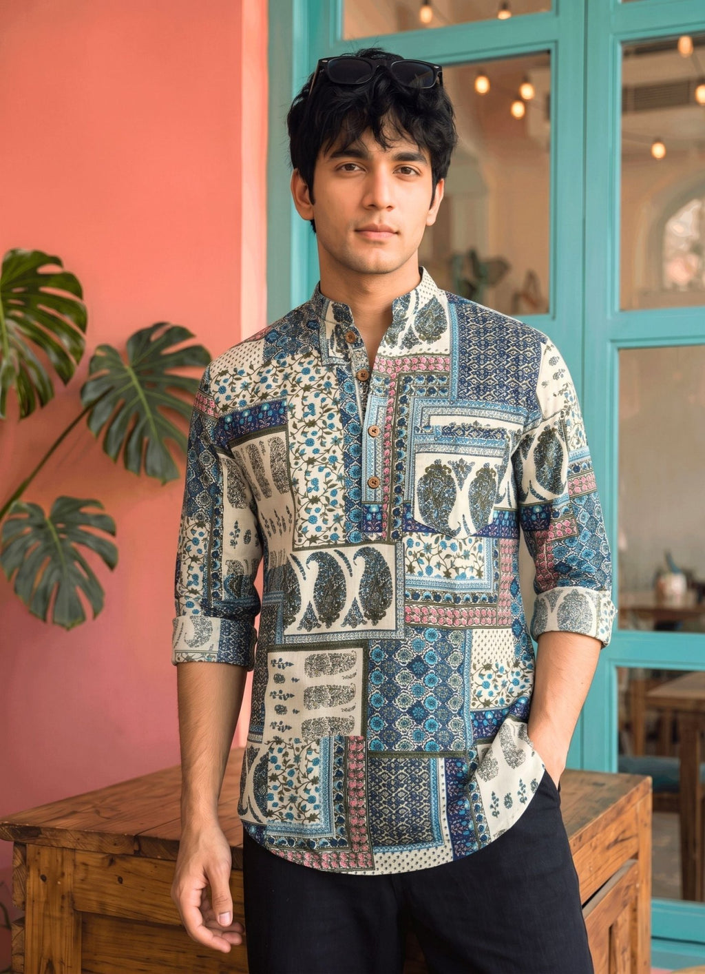 Royal Rajasthan – Printed Cotton Short Kurta - Jaipuri Crown