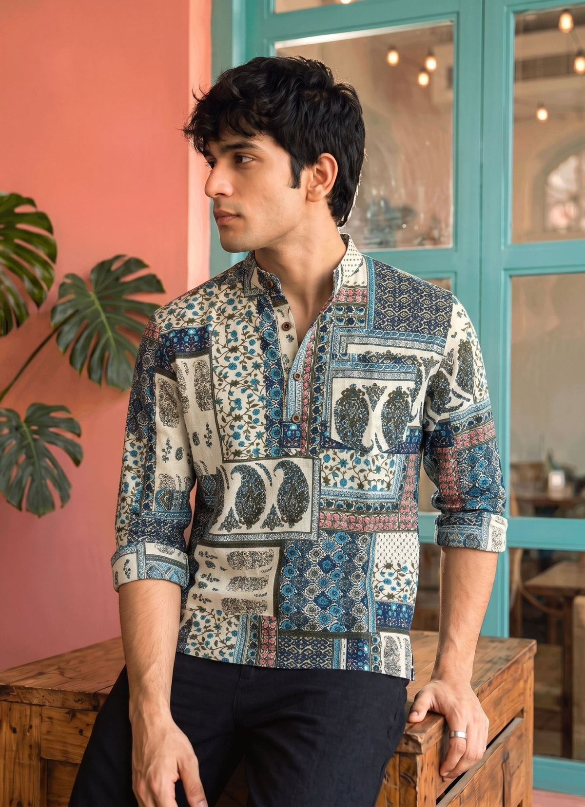 Royal Rajasthan – Printed Cotton Short Kurta - Jaipuri Crown