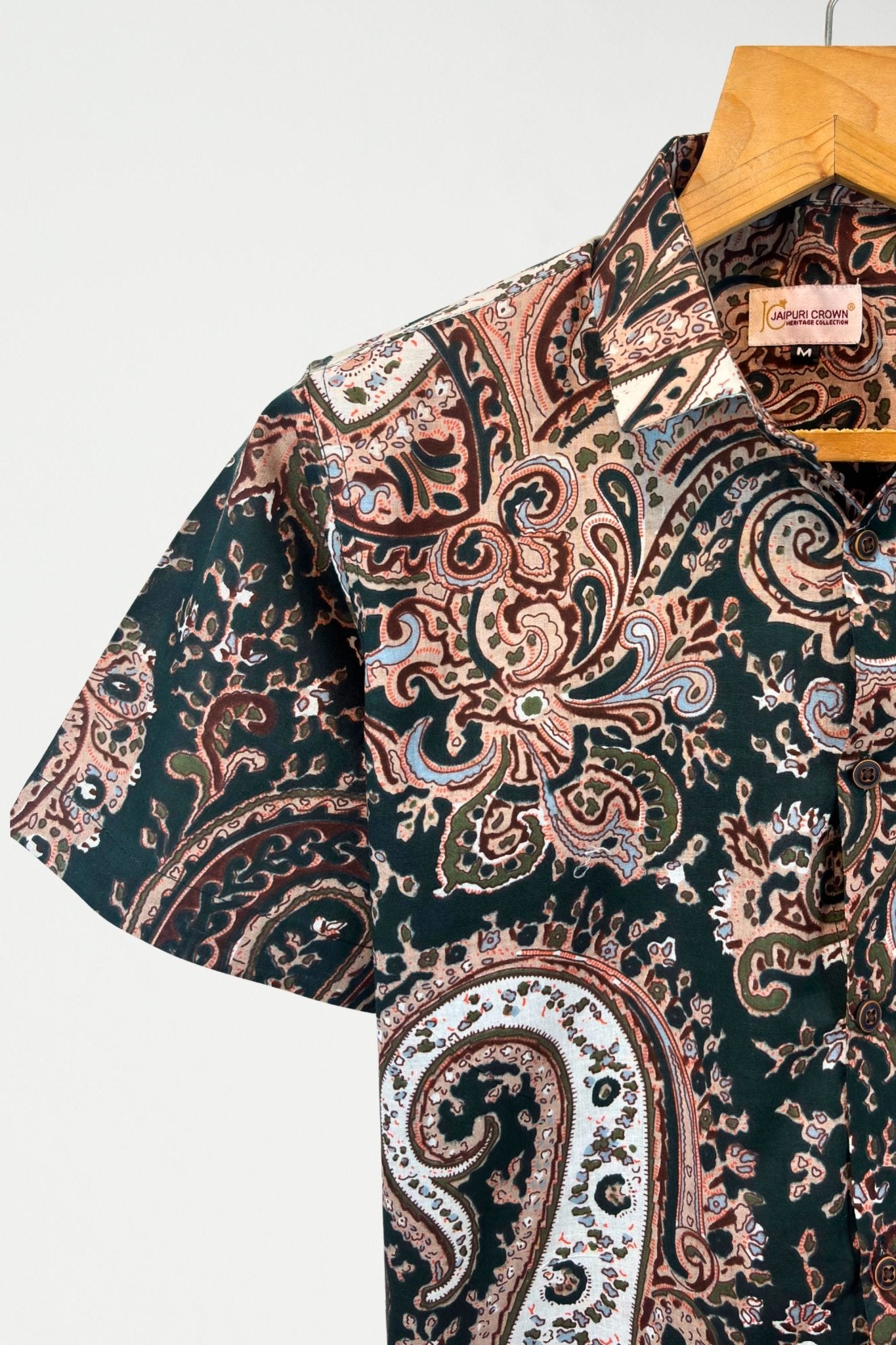 Royal Swirl – Half Sleeve Cotton Shirt - Jaipuri Crown