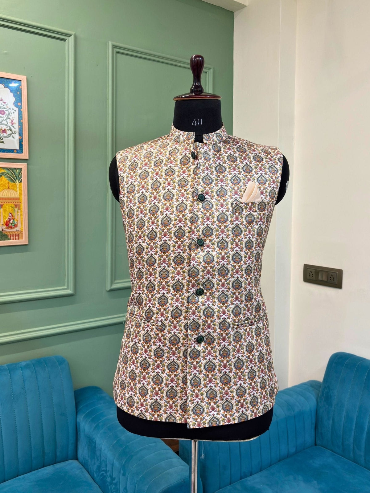 Royal Tapestry Modi Jacket - Jaipuri Crown