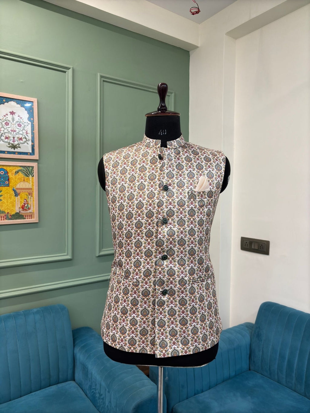 Royal Tapestry Modi Jacket - Jaipuri Crown