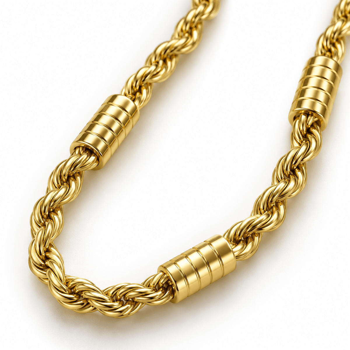 Royal Twisted Rope Gold Plated Chain for Men - Jaipuri Crown