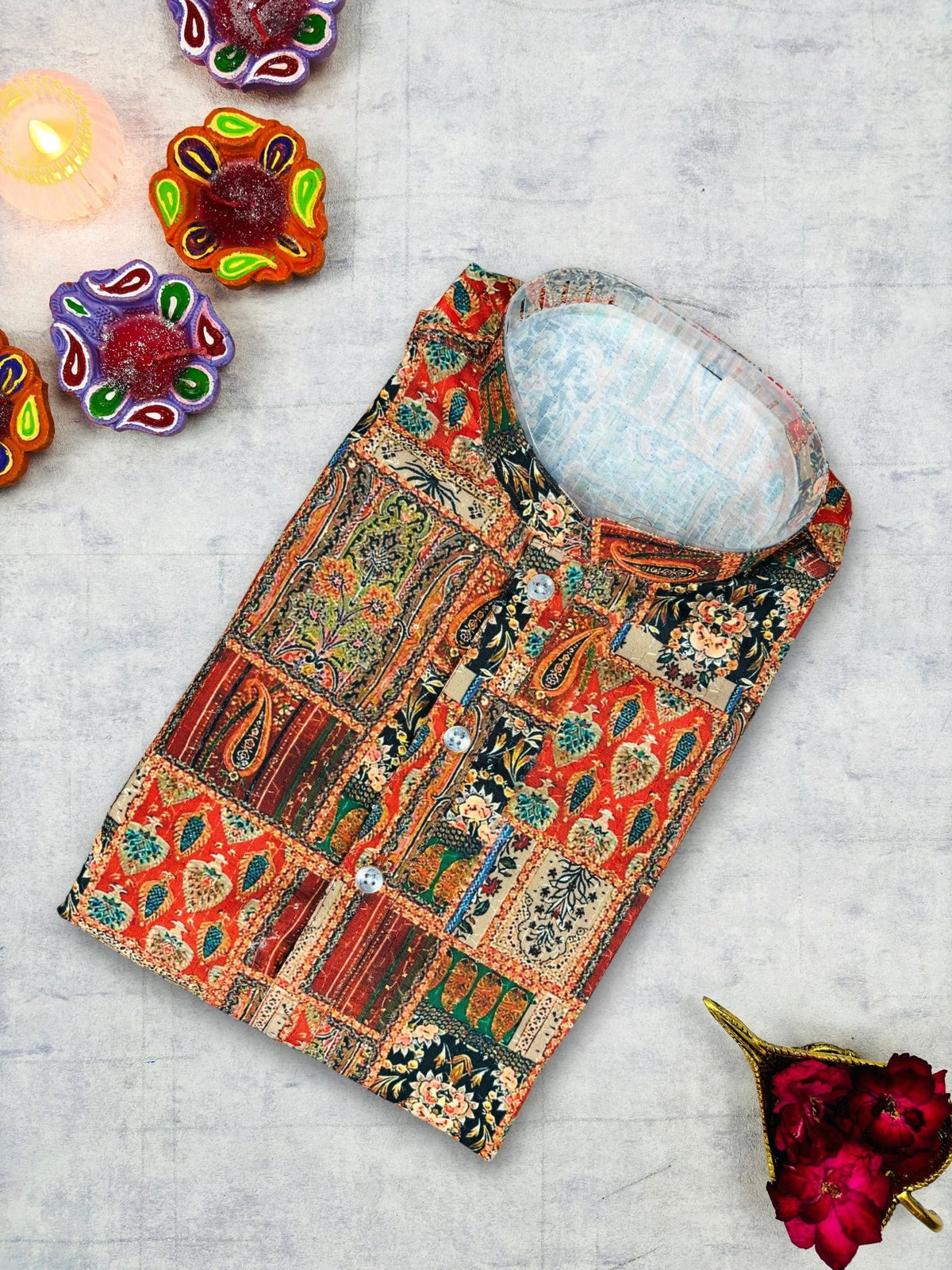 Ruby Blaze Bandhani Printed Kurta - Jaipuri Crown