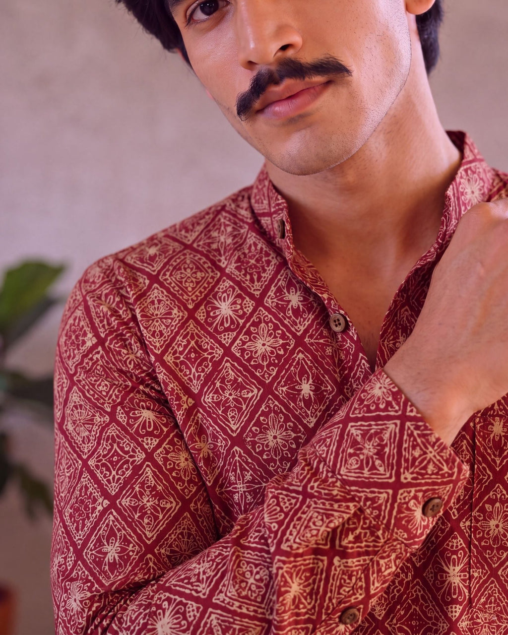 Rustic Charm – Printed Cotton Short Kurta - Jaipuri Crown