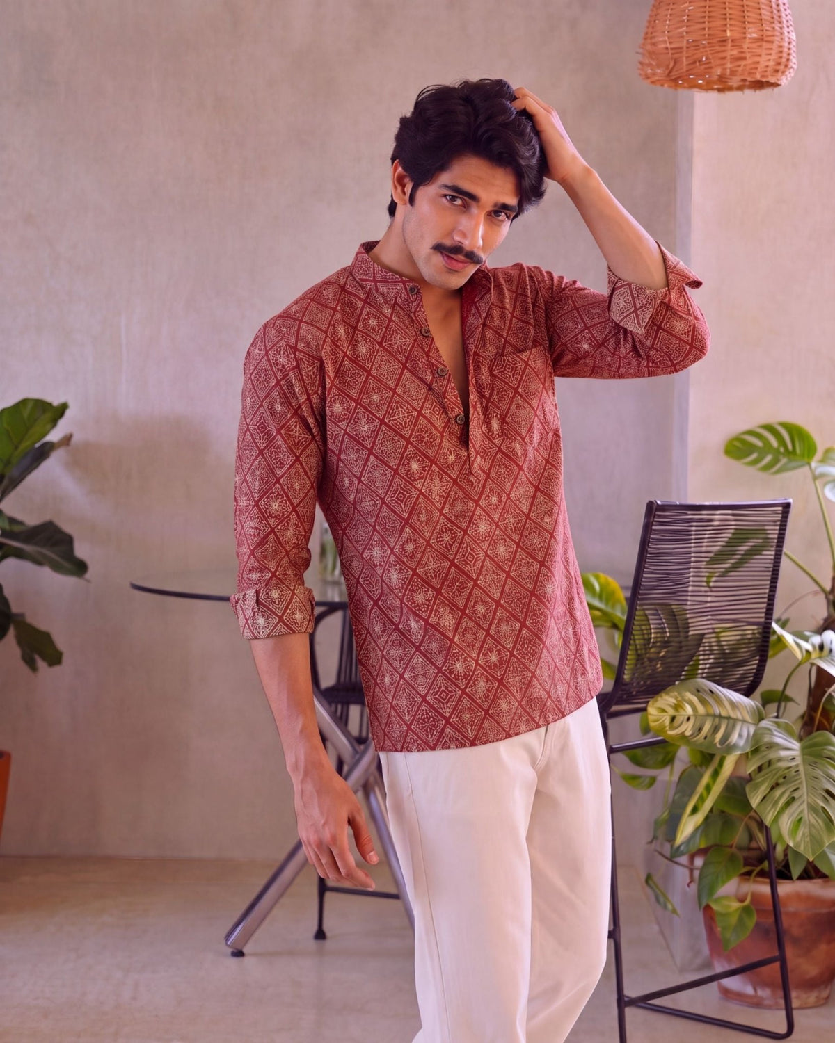 Rustic Charm – Printed Cotton Short Kurta - Jaipuri Crown