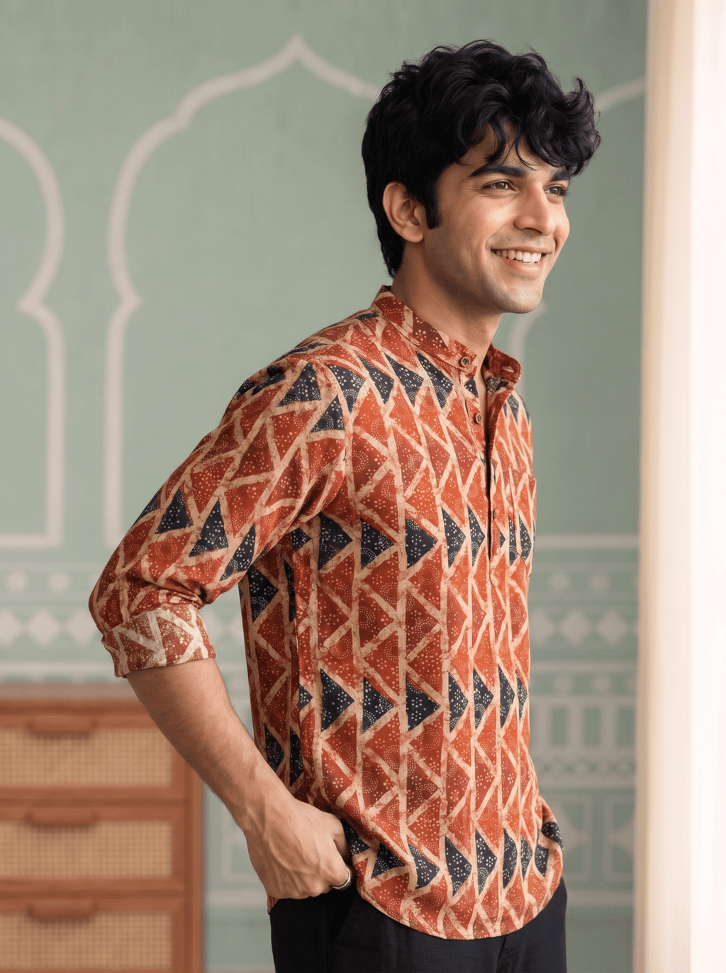 Rustic Charm – Printed Cotton Short Kurta - Jaipuri Crown