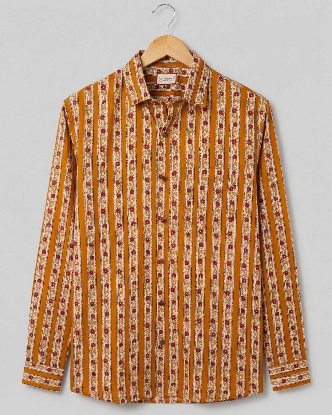Sanganeri Delight – Men's Full Sleeve Cotton Shirt - Jaipuri Crown
