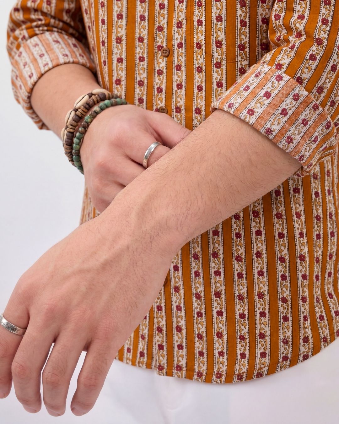 Sanganeri Delight – Men's Full Sleeve Cotton Shirt - Jaipuri Crown