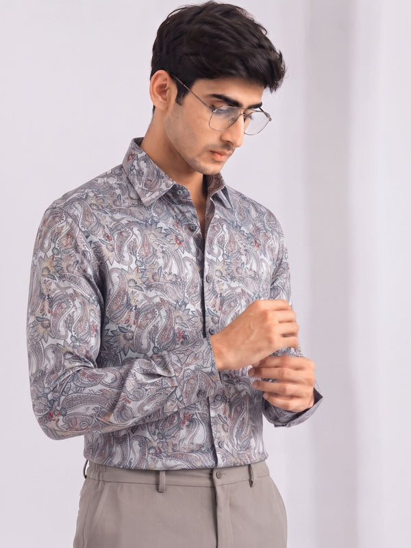 Sanganeri Elegance – Printed Cotton Full Sleeve Shirt - Jaipuri Crown