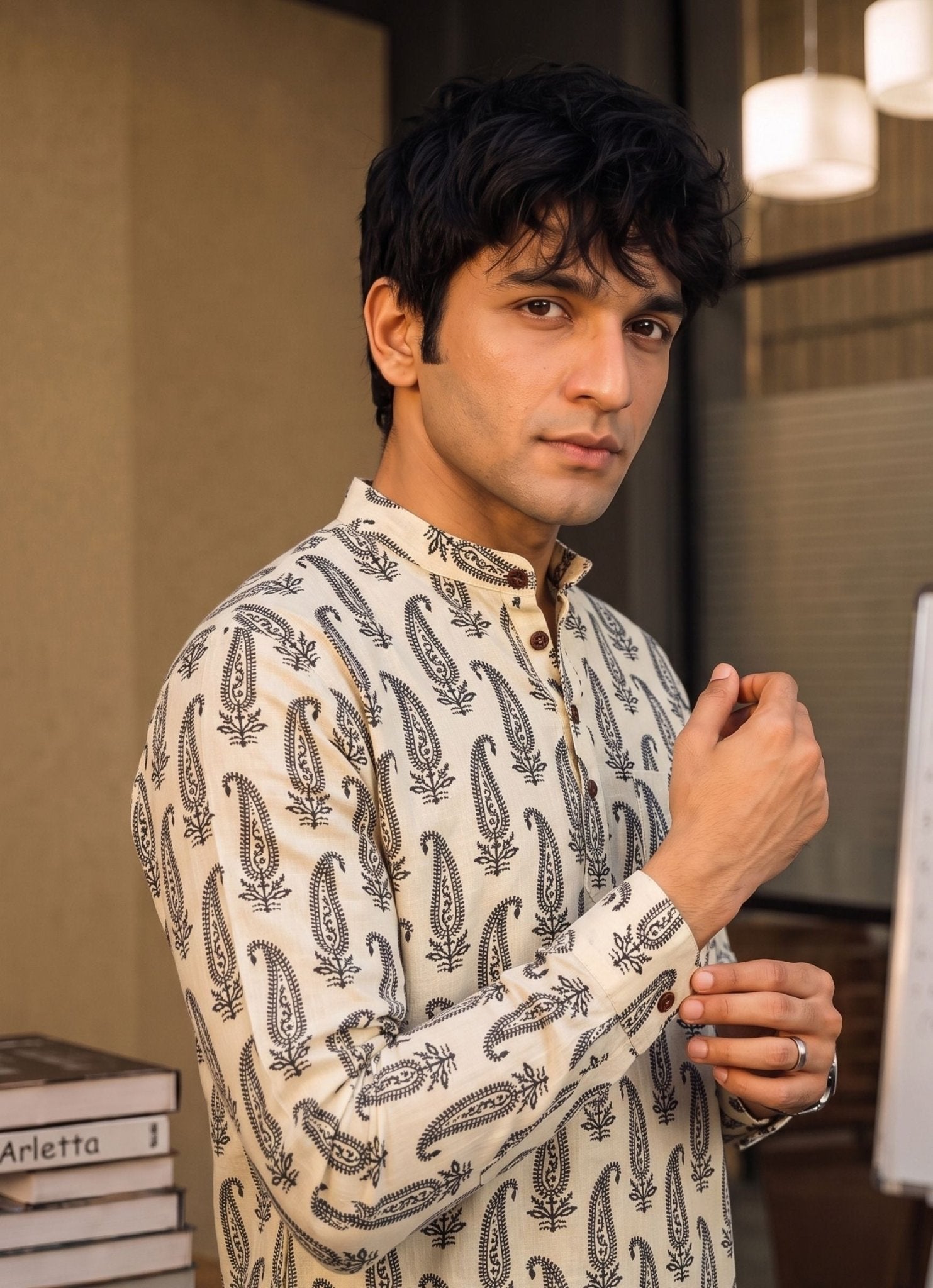 Sanganeri Elegance – Printed Cotton Short Kurta - Jaipuri Crown