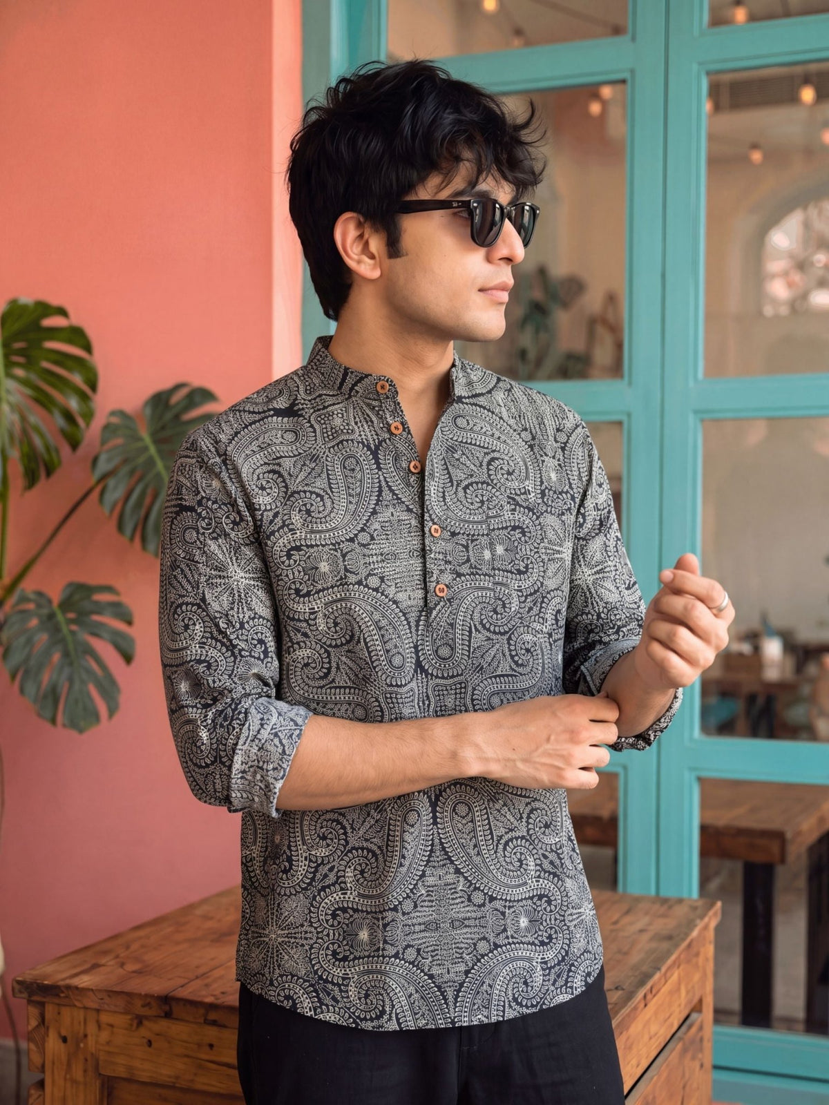 Sanganeri Elegance – Printed Cotton Short Kurta - Jaipuri Crown