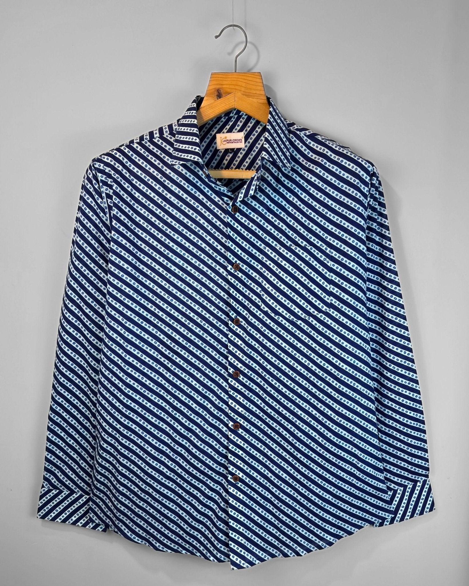 Sanganeri Stride - Pure Cotton Shirt - Jaipuri Crown