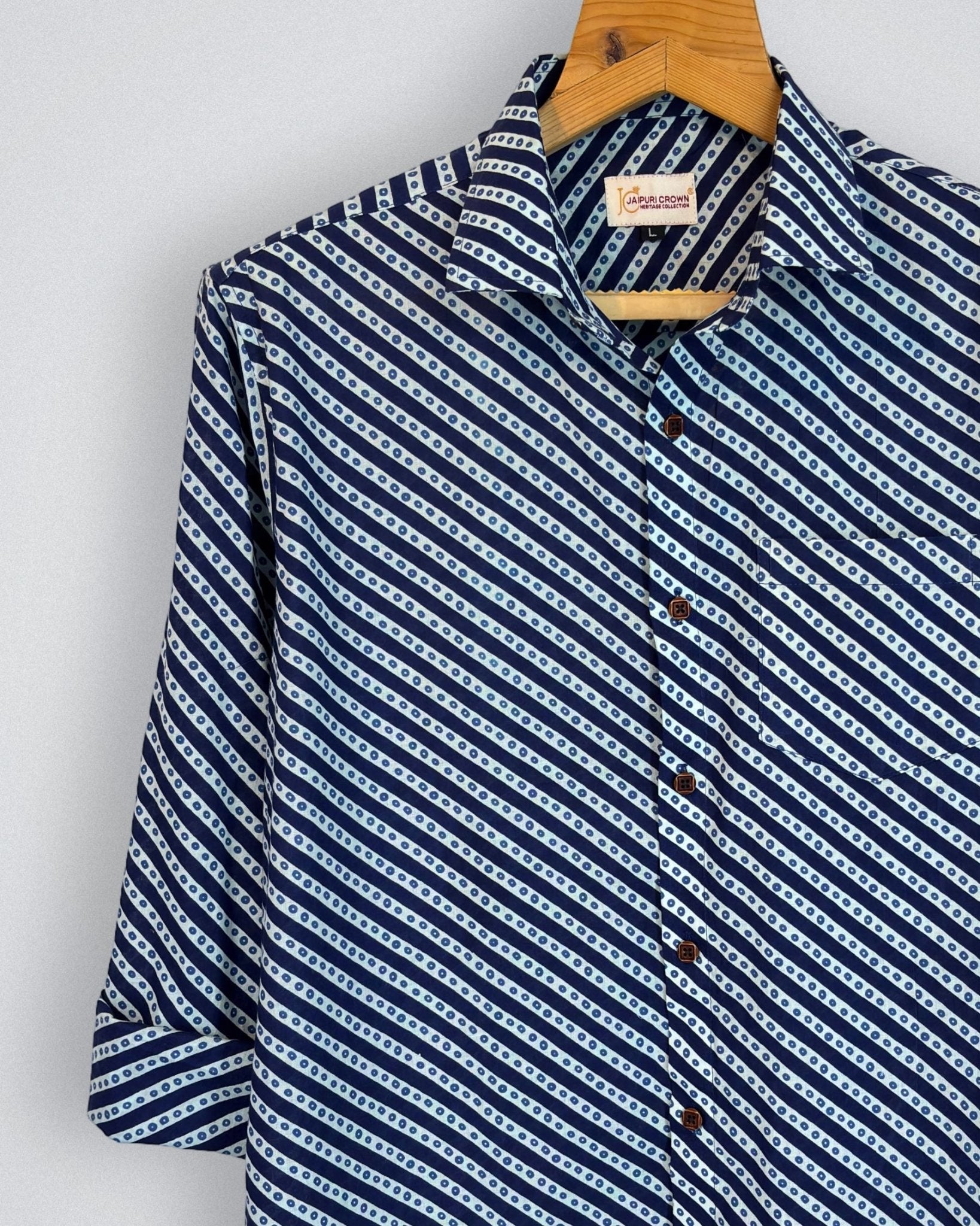 Sanganeri Stride - Pure Cotton Shirt - Jaipuri Crown