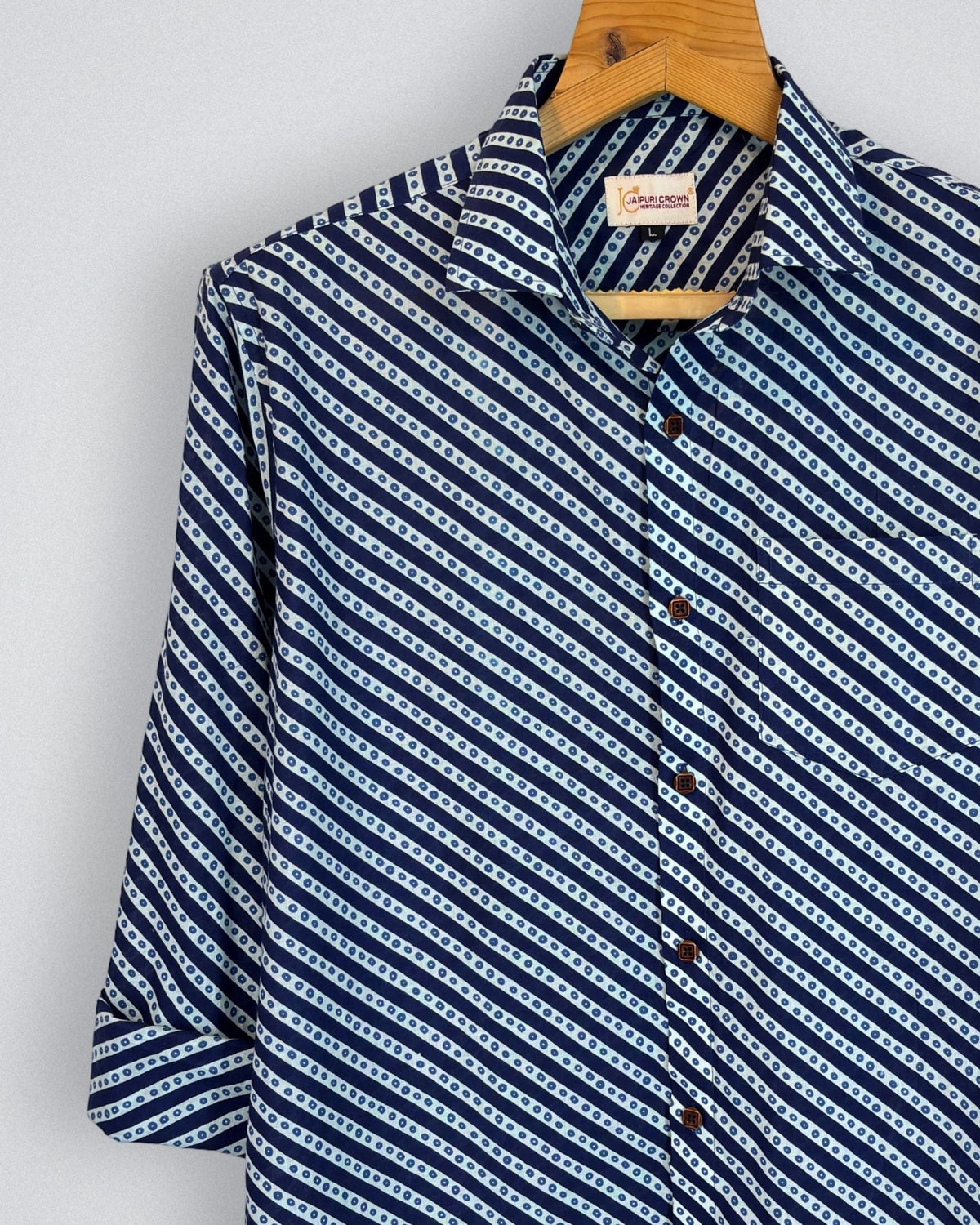 Sanganeri Stride - Pure Cotton Shirt - Jaipuri Crown
