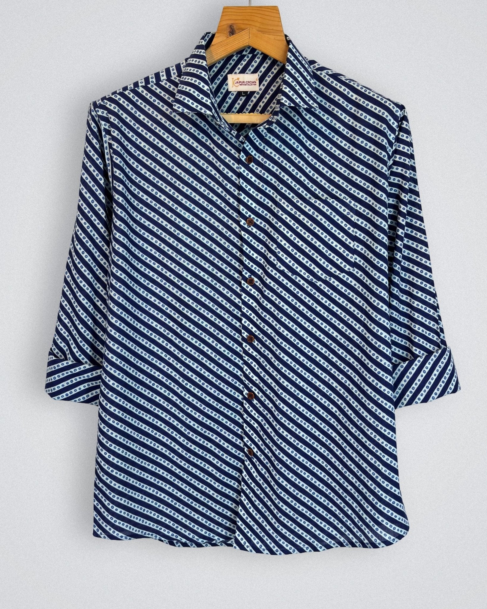 Sanganeri Stride - Pure Cotton Shirt - Jaipuri Crown